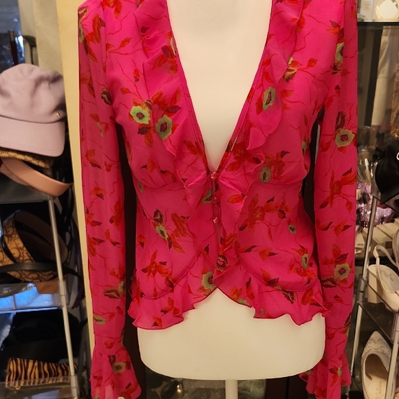 Floral Pink Ruffle Jacket - Picture 2 of 5
